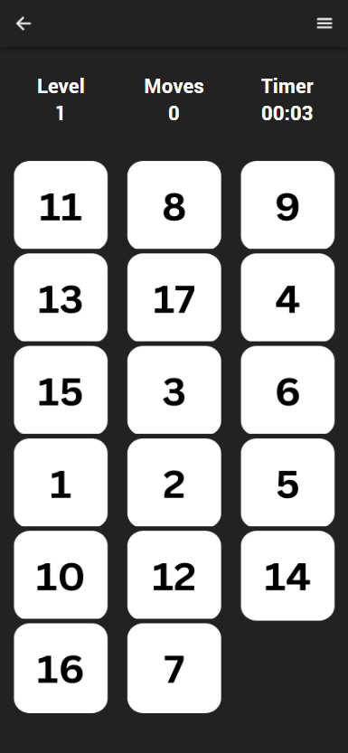 Sliding Number Puzzle Screenshot